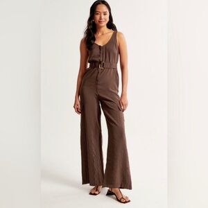 Abercrombie & Fitch Brown Belted Jumpsuit